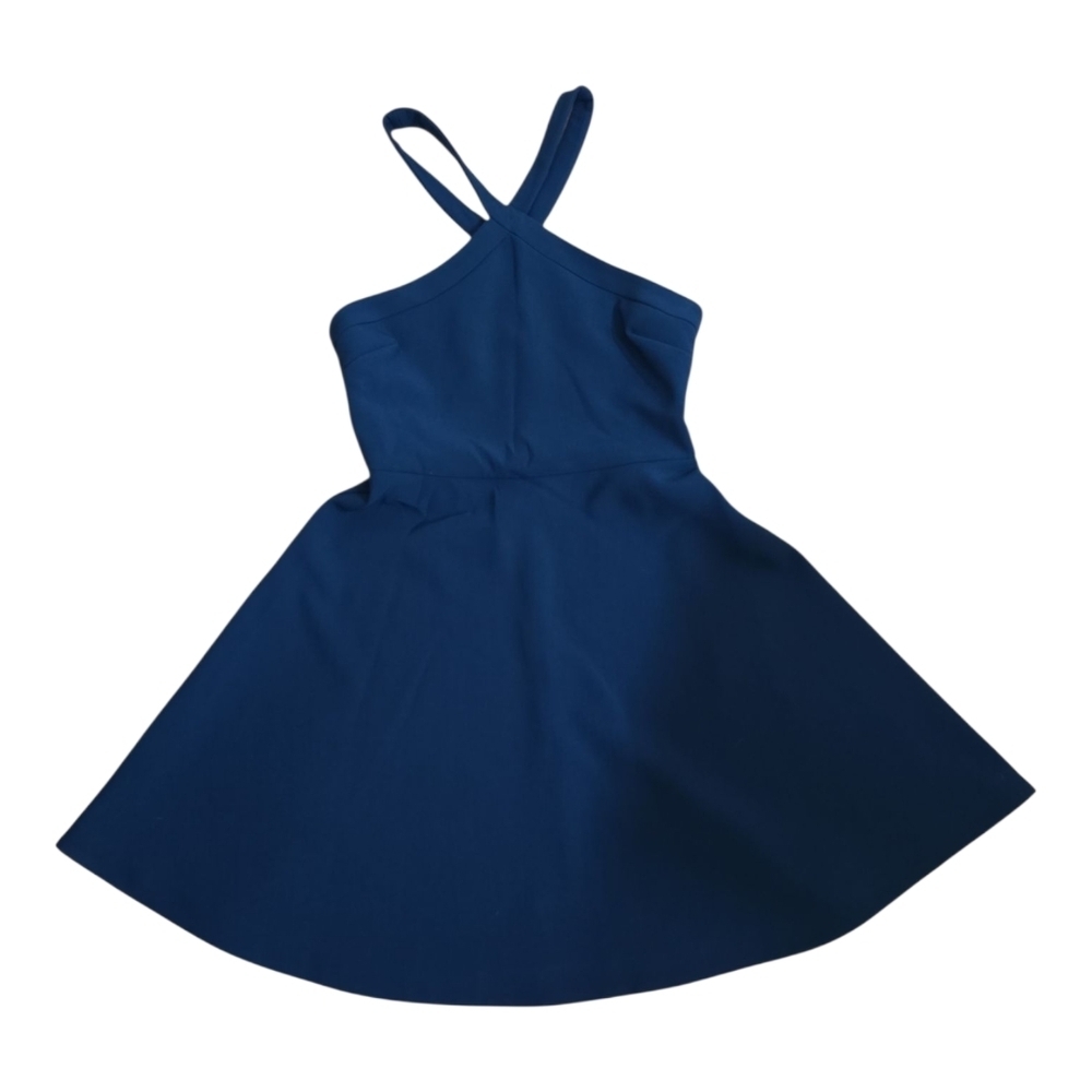Likely Ashland Fit and Flare Halter Dress 6 Deep Teal Cross Neck Design - Picture 3 of 6